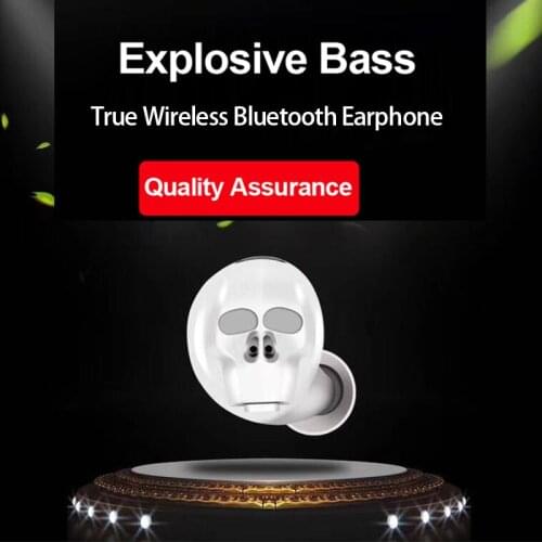 Skull Bone Bluetooth Earphone with Microphone Noise Cancelling Hi-Fi Handsfree Bass Stereo Sport Mini Micro Earbud Earpiece