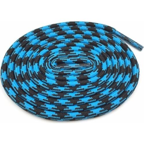 Coolstring Official Thiny Round Type Shoe Accessories Black-Blue Staggered Stripes Shoelaces Easy Ropes For Women Sneaker Sport