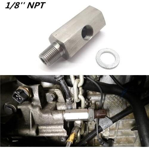 High Quality 1/8" BSPT Oil Pressure Sensor Tee to NPT Adapter Turbo Feed Line Gauge 303 Stainless Steel Wholesale Quick delivery