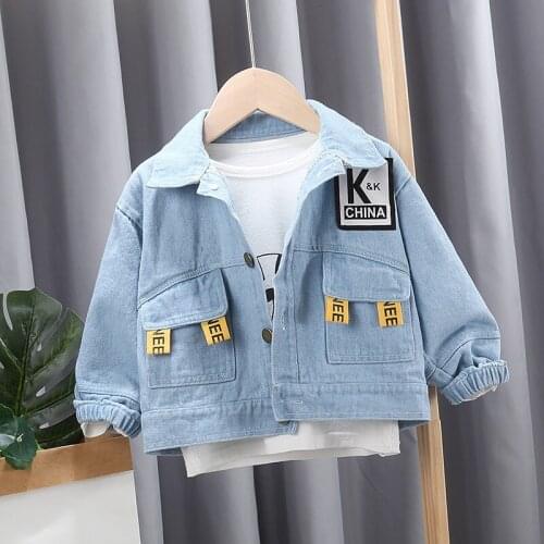 Boys Denim Jackets Spring Autumn Children Fashion Coats For Baby Boy Kids Casual Outerwear Clothes Toddler Tops Outfits 2021 New