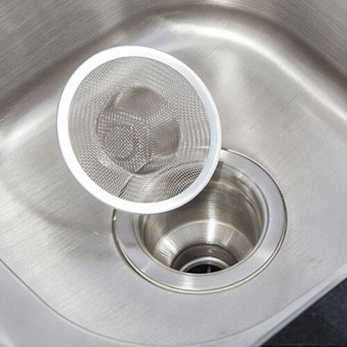 Kitchen Sink Filter High Quality Strainer Drain Filter Silicone Stainless Stell Net Sink Stopper Bathtub Hair Colander Strainer