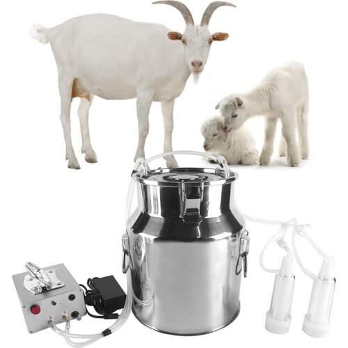 Sheep Electric Milking Machine Kit Portable Automatic Livestock Milking Equipment Adjustable Vacuum Pump Silicone Grade Hose 14L