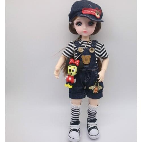 30cm Movable Jointed Dolls Toys BJD Girl dolls SD dolls plastic doll selling with dress,wigs,shoes