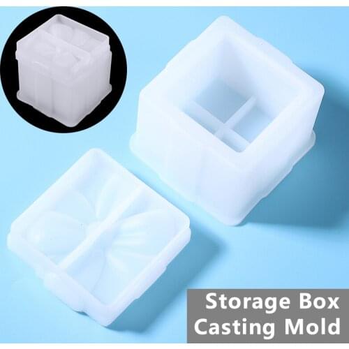 DIY Square Storage Box Casting Molds Resin Silicone Mould Jewelry Making DIY Storage Bottle Resin Boxes