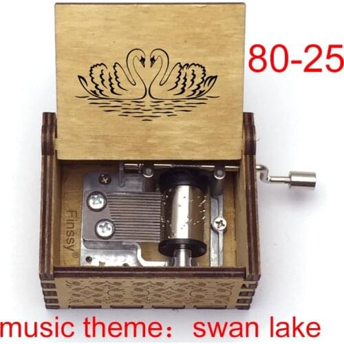 Swan Lake Music Box 18 Note ballet dancer color print Wood Music Box home office ornaments kids toy DIY life souvenir