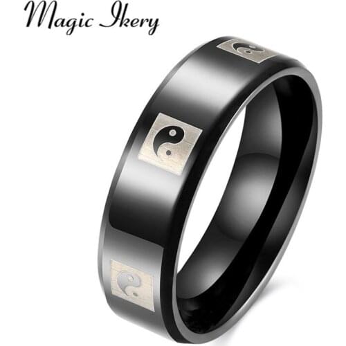 Magic Ikery Titanium Jewelry Mens Rings 316L Stainless Steel Simple Ring For Men Women Fashion Jewelry MKLR084