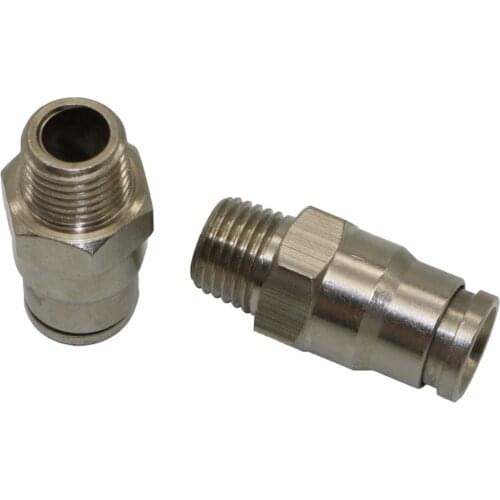 High Pressure 1/4" External Thread To 3/8" Slip Lock Quick Straight Copper Connectors For Out Diameter 3/8" Nyllon Pipe 20 Pcs