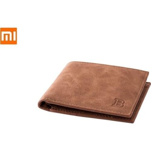 Xiaomi mens wallet Short coin purse Money clip bag Ultra-thin mens bag zipper Male Purse Coin Pocket Photo Card Holder