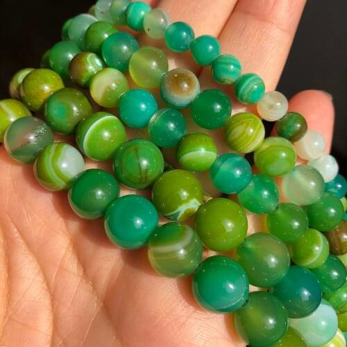 Natural Stone Dark Green Botswana Agates Sardonyx Beads Smooth Round Loose Spacer Beads 6/8/10mm For Jewelry Making DIY Bracelet