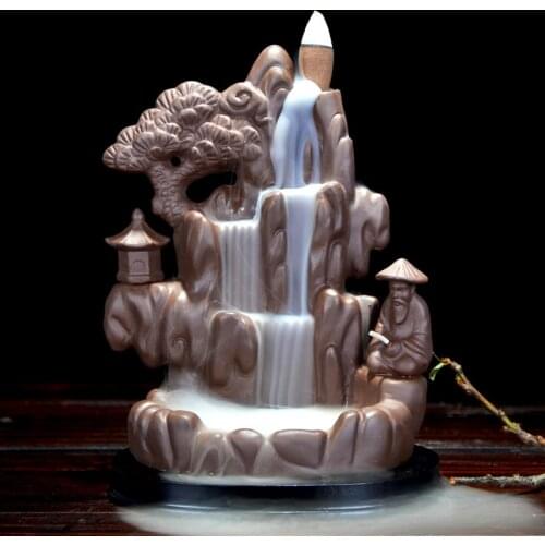 Newest Ceramic Backflow Incense Burner Coil Aroma Censer Smell Removing Living Room Decor Porcelain Coil Incense Holder