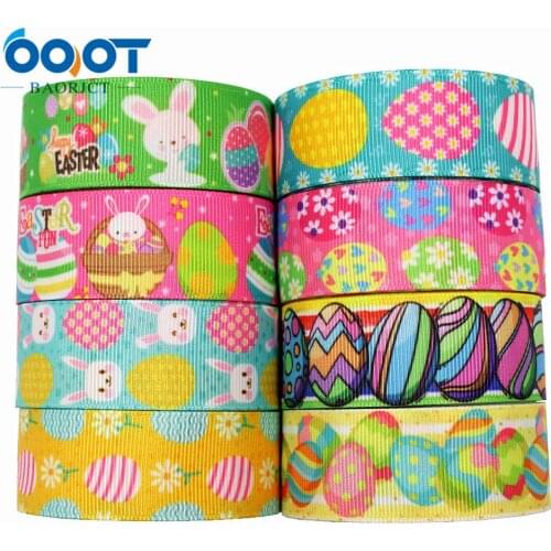 Easter Ribbons Sunday Series Cartoon ,1"(25MM),5Yards Bow Cap Accessories Party Gift Wrap DIY Handmade Materials M-21202-117