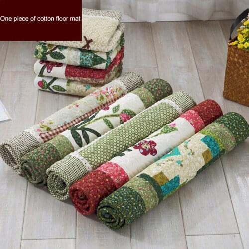 Bowknot Cotton Seat Cushion Quilting Manual Patchwork Non-Slip Sitting Room Cloth Art Garden Bedroom Mat Door Mat