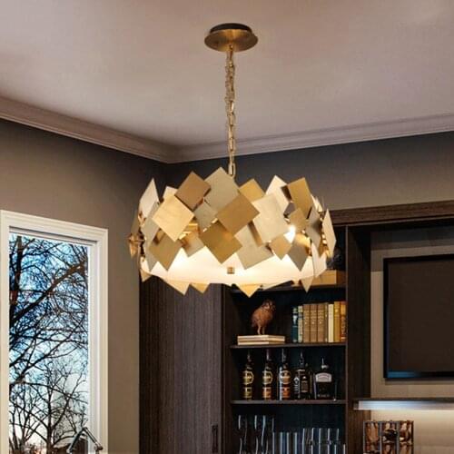 Nordic luxury living room Chandelier Postmodern minimalist Stainless steel 110-220V dining room bedroom LED Chandelier Lighting