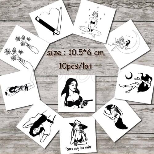 Tattoo sticker fake tatoo knife love heart pattern tatto small size temporary water transfer stickers for man woman sell in lot