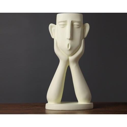 European style vase office furnishings with two hands holding chin artwork home creativity bedroom furnishings vase gift