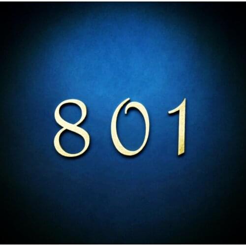 1pcs 5cm Height Elegant 0-9 Number Hotel Door Room Decoration Flat House Villa Outdoor Numbers Metal Brass Address