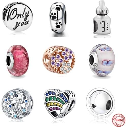 2021 New European Murano Butterflry Only You Globe Bead Fit Original Pandora Charms Silver 925 Bracelets Women DIY Jewelry