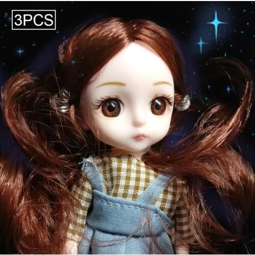 3PCs Replaceable Joint Princess SD Doll 16cm Simulation Doll Girls Toy BJD Doll