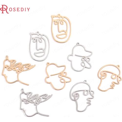 34826)10PCS 24K Gold Color Brass Character Charms Necklace Pendants High Quality Diy Jewelry Findings Accessories