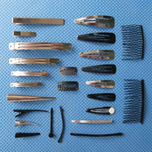 350pcs hair accessories combo prong alligator ,extension, snap clip,comb,snap ,bobby hair clips and French barrette diy kit