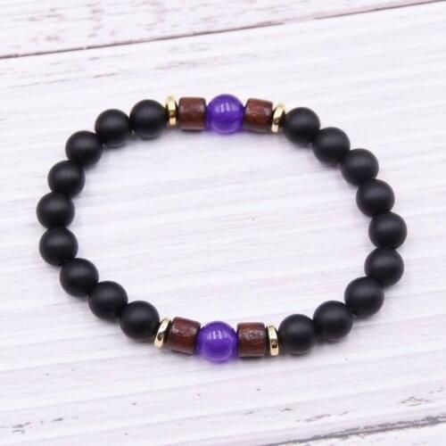 7 Charka Natural Stone Beads Bracelet Adjustable Healing Crystal wood Bracelet For Women Men Gift