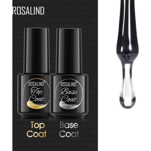 ROSALIND Base And Top Gel Nail Varnishes Hybrid Soak Off Nail Art Transparent Clear Gel Nail Polish Semi Permanent Lacquer
