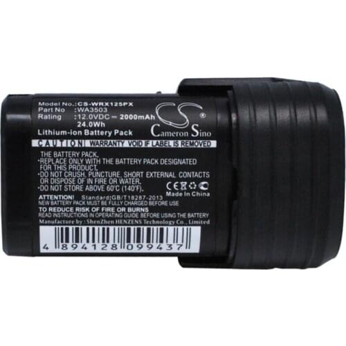 Cameron sino 2000mah battery for WORX WU288 WX125 WX125.1 WX125.3 WX125.3 D-Lite WX125.4 WX125.5 WX125.6 WX125.7 WX125.M WX126