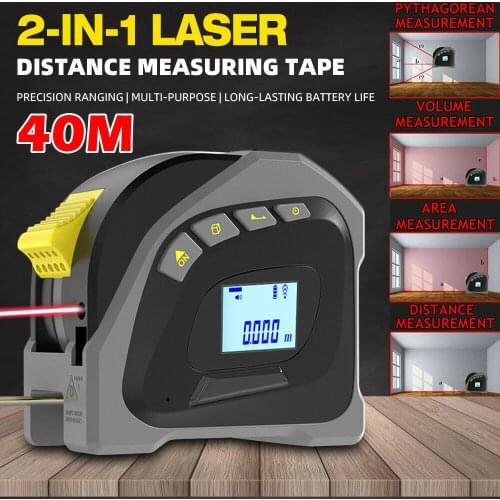 Digital Laser Tape Measure 40M Measuring tape Waterproof Electronic Centimeter Tape Retractable Rangefinder Ruler Survey Tool