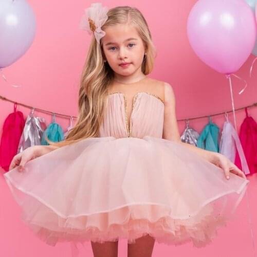 1-14Years Toddler Kid Princess Dress Puffy Tulle Birthday Party Tutu Dress Pageant Children Clothing Kid Costumes