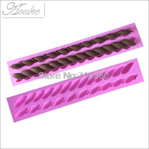 Long Spiral Shape Silicone Mold Decoration Tool Chocolate Mold Cake, Gumpaste Mold, Sugarcraft, Kitchen Utensils
