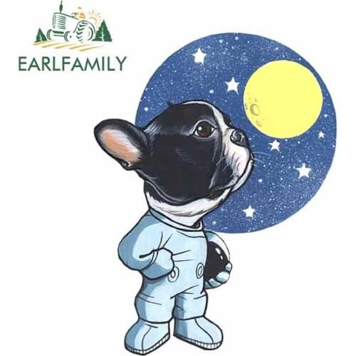 EARLFAMILY 13cm x 9.9cm For Astronaut Dog Motorcycle Car Stickers Custom Printing Decal Body For Car Waterproof Sunscreen