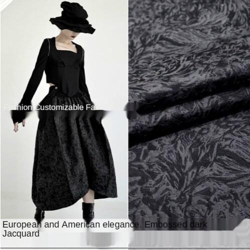European and American Elegant Dark Yarn -Dyed Jacquard Dress Windbreaker Coat Fashion Fabric Brocade Fabric