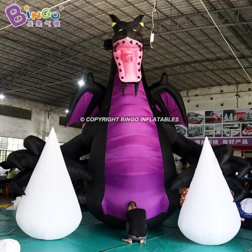 Custom Built 6 Meters Tall Black Giant Inflatable Dragon Replica for Decoration Toys BG-C0554