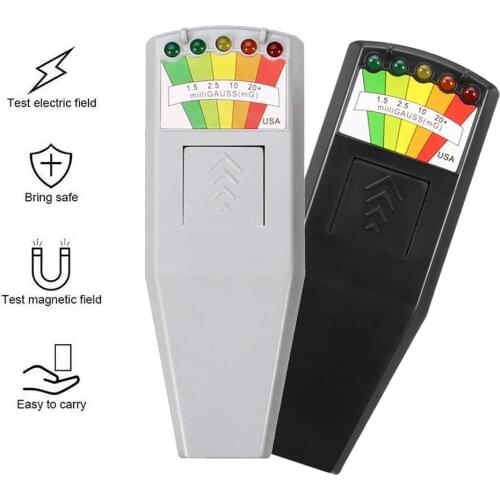 K2 Electromagnetic Field EMF Gauss Meter Radiation Dosimeter Detector Portable EMF Magnetic Field Monitor 5 LED Gauss Meter