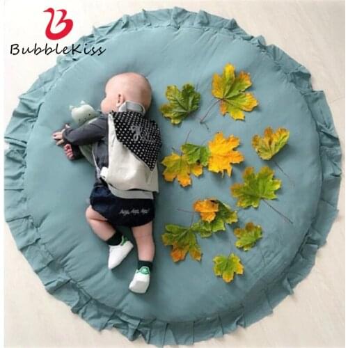 Bubble Kiss Fashion Kid Play Rugs Carpets For Living Room Decorations Delicate Cotton Fashion Children Photo Round Mats Pink Rug