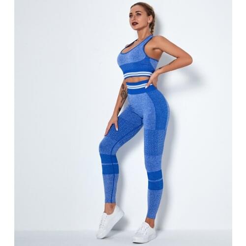 LANTECH Women Sports Suits Yoga Sets Lifting Run Gym Fitness Pants Leggings Bra Exercise Seamless Clothes Sports Activewear