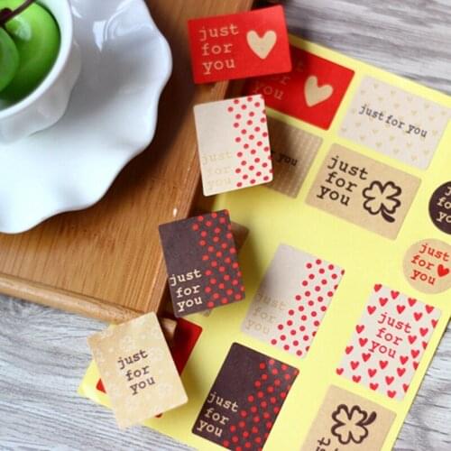Just for you kraft paper seal sticker wedding gift wrapping packaging labels party supplies 130pcs/lot