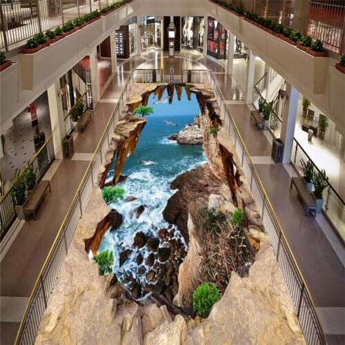 Beibehang Wallpaper Mural Wall Stickers Aesthetic Sea 3D Outdoor Painting Flooring papel de parede wallpaper for walls 3 d