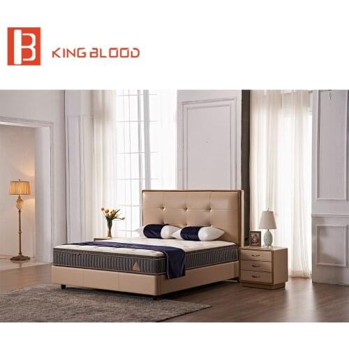 Modern European style top grain leather laminate kids bedroom furniture bed