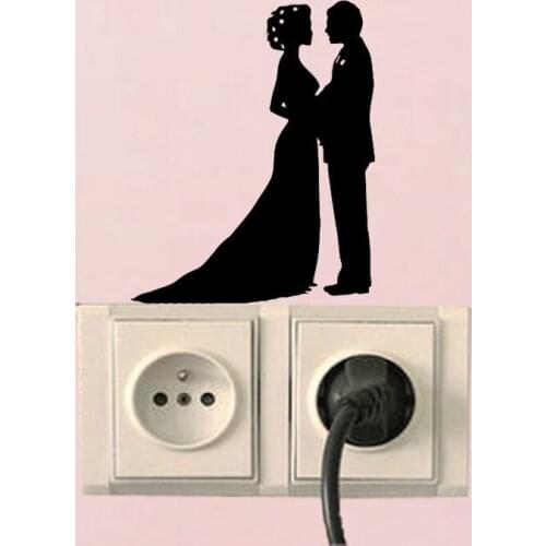 Wedding Bride And Groom Fashion Deco Wall Decals Vinyl Switch Stickers 5WS1327