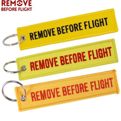 Remove Before Flight Mixed Yellow Color Keychain Key Ring for Motorcycles and Car Key Chain Keychains Jewelry 3 PCS/LOT