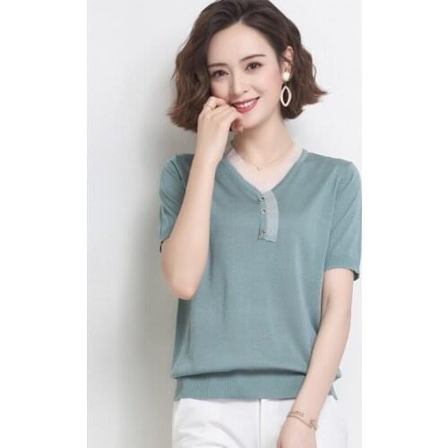 Women Lace Pullovers Sweater 2021 Fall Soft kint Loose Knitted Hot Tide V-Neck Thin Winter Korean Casual Simple Chic jumper