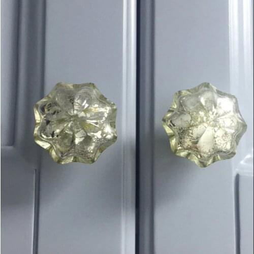 2PCS Hand-polished Crystal Cabinet Drawer Knobs Victorian style Furniture Kitchen Cupboard Wardrobe Closet Handle Pulls