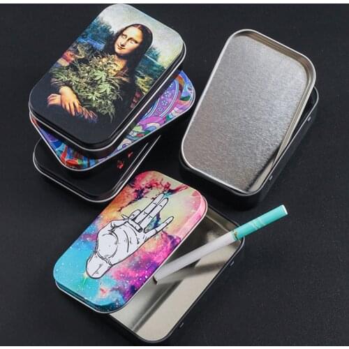 2021 Fashion Tin Storage Box Tobacco Box Humidor Rolling Paper Cigarette Case Holder