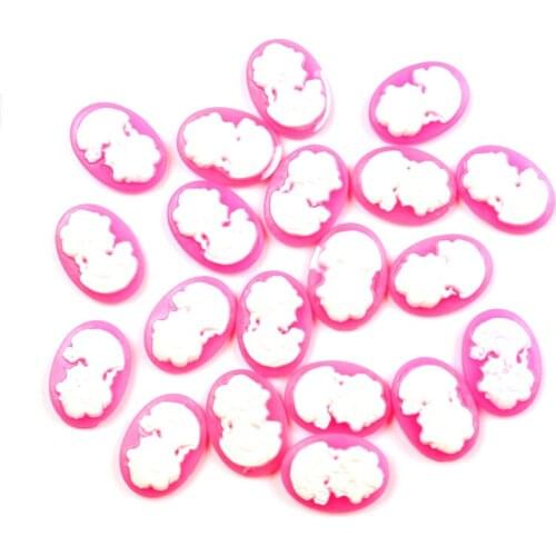 50Pcs Fuchsia Girl Resin Decoration Crafts Beads Frame Flatback Cabochon Scrapbook DIY Embellishments Accessories