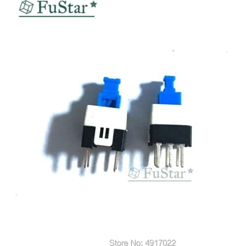 50PCS/Lot 7X7mm 7*7mm 6Pin Push Tactile Power Micro Switch Self lock On/Off button Latching switch Self locking 7*7 7x7 mm NEW