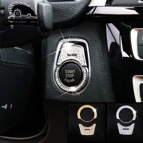 Diamond Car Engine Start Stop Ignition Key Ring Sticker For BMW 1 2 3 4 5 6 7series E46 E90 X1 X3 X4 X5 X6 F07 F09 F10 F30 F35