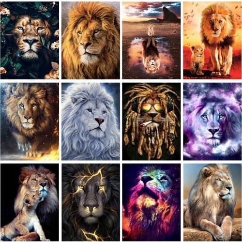 Diamond Painting 5D Lion Rhinestones Art Diamond Embroidery Cross Stitch Animals Handwork Hobby Gift Home Decor