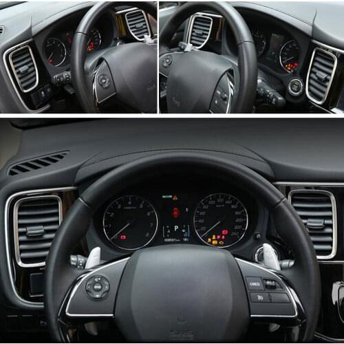BBQ@FUKA 2 PCS New Car Interior Dashboard Air Vent Outlet Cover Trim ABS Plastic For Mitsubishi Outlander 2013 2014 2015 2016
