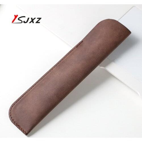 Pen Case Holder Handmade Genuine Leather Pencil Bag Cowhide Vintage Retro Style Accessories For Travel Journal